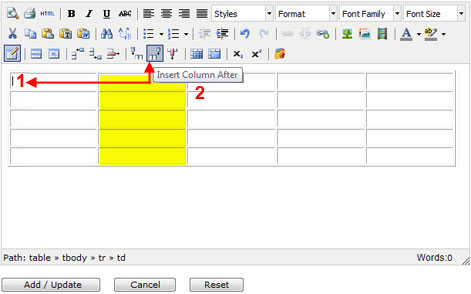 Insert Column Before/ After