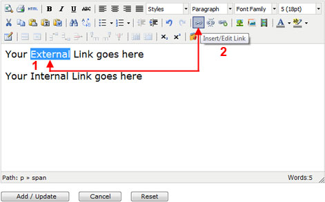 Insert External Hyperlink