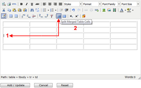 Split Merged Cells